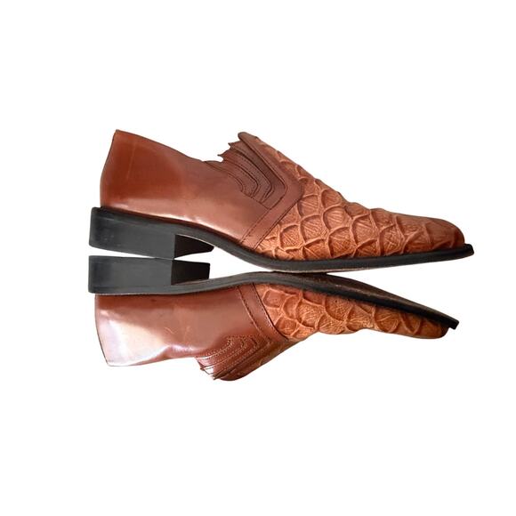 Stacey Adam’s leather snake skin dress shoes men’s sz 10 dressy event - Picture 12 of 13